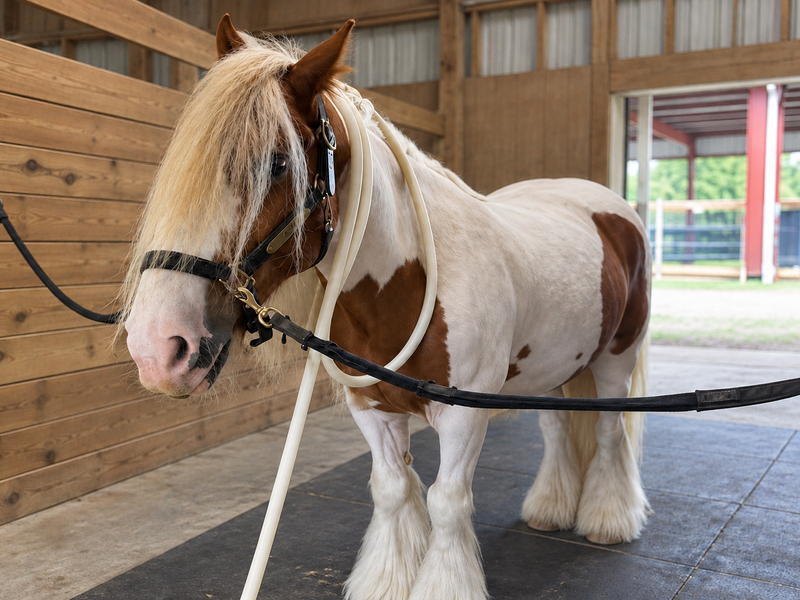 Teddy, a Gypsy Vanner owned by Deborah Graves of West End NC, receiving PEMF therapy